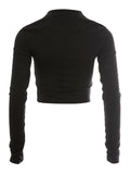 crop top with long sleeves and