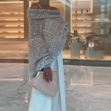 Zingj Autumn And Winter New Advanced Temperament Small Fragrant Wind Comfortable Sequin V Neck Sweater-Outfit