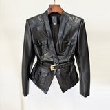 Early Autumn New Star Fashion Belt Repair Leather Jacket