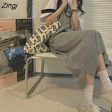 Women Sets Popular Trendy All-match Leisure College Ins Young Ladies Korean Style Loose Letter Harajuku High Waist New