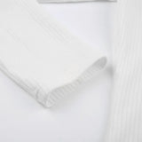 Lace Trim White Ribbed Knit TopOutfit