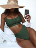 Zingj Single Swimsuit 2023 Split Swimsuit Sexy Swimsuit Solid Color High Waist Bikini