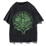 Summer New Spear Cranium Series Print T-Shirt Black Cotton Men And Women Universal