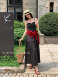 Special Price Does Not Return] Xixi Summer New Temperament Printing Pure Desire High-Waisted Sling Dress