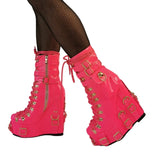 Halloween Gothic Leather Buckle Slope With Thick Bottom High And Large Size Female Short Boots