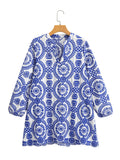 Women's Long-Sleeved Loose Embroidery Dress