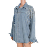 New Super Heavy Industries 668 Drill Irregular Washing Denim Shirt Jacket Loose