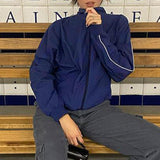 90s Contrast Piping Zip Up JacketOutfit