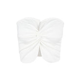 Zingj Women's Summer Fashion Short Bow Slim Sleeveled Kink Collar