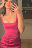 V Neck Satin Dress Sexy Casual Women's Dresses 2023new Arrivals Rose Party Dresses Celebrity Club Night Party Night