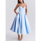 Women's New Sling V-Neck Sleeveless Dress Pony