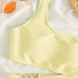 2023 New Split Irregular Split One-Shoulder Split Swimsuit