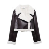 Women's ZA Explosion New Street Fashion Lamb Woolen Jacket