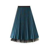 Silk Folded Skirt Net Yarn Half-Dress Woman Long Yarn Skirt On Both Sides Of The