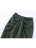 Knot Pencil Long Skirt Women High Waist Pleated Split Skirt Sets Streetwear Summer Skirts Woman 2023 Elegant Midi