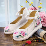 Zingj Increase High Slope Heel Embroidered Cloth Shoes Women Casual Cloth Shoes Single Shoes High
