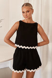 Zingj Spring And Summer 2024 Comfortable Casual Solid Color Sleeveless Shorts Set
