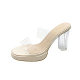 Slippers Women 2025 Summer New Word With PVC Wearing Fashion Crystal And Slippers