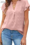 Sleeve Casual V-neck Summer Blouse Ladies Tops Fashion Women Outfits Chiffon Shirt Casual Loose Clothing Elegant New