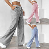 New Striped Trousers Casual Street Fashion Loose Broad-Legged
