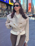Tie With Long-Sleeved Wind Coat Jacket Top 2025 Spring And Autumn New