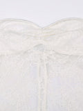 Lace See through Backless Tie Up Bandeau Top- Outfit
