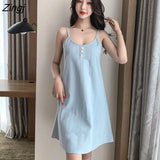 Women Chic Fashion Korean Style Home Soft Sleepwear Cute Sweet Elegant Sexy Casual Sleeveless Thin Summer New
