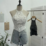 Babes Hanging Neck Slings Slings Tlit Holes Made Old Bare Back Short With Thoracic Tops
