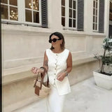 Women's Clothing INS Net Red Explosion Sleeveless Knitted Metal Clasping