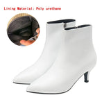 autumn and winter new style with fine pointed high heels Martin boots white boots leather boots Women's boots spring