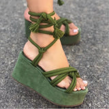 Women's Shoes 2025 Summer New Fish Mouth Strap Slopes Sandals Women's Large-Size Thick-Soled