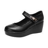 Zingj Soft Sole Single Shoes Women's Fall 2023 New Platform Platform Waterproof Platform Size Medium Heel Mom