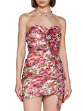 High-End Women's Clothing Sexy Off-Shoulder Tective Floral Dress Temperament Floral Dress Dress Dress Dress