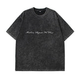 Korean Version Of The Ins Tide Brand Short-Sleeved T-Shirts For Women's Summer New Water Washing To Make Old Design Feel On The Bottom Of The