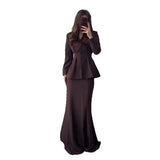 Autumn And Winter New Self-Cultivative Temperament Cardigan Long-Sleeved Half-Dress Dress