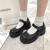 And Summer Jk Uniform Shoes Heightened Thick Soles Student Mary Jane High-Heeled Vintage Single Shoes British Style Small Leather