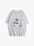 Hand-Painted Printed T-Shirts For Women's Summer New Loose Round-Neck Cotton Short-Sleeved Tops