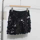 Shooting Heavy Industry Glitter Bling Bling Dress Babes Night Shop High-Waisted Ass A Short Skirt