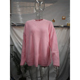 Zingj / Winter 2024 Round Collar Loose Long Sleeve Basic Casual Sweater
