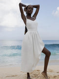 V-Necked Suspension Dresses 2025 Spring New Temperament Elegant Sexy Strap-On Striped Slings Long