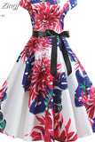 Sleeve Polka Dot Summer Dress Women White Elegant A-line Midi Party Dress Vestidos 50s 60s Rockabilly Vintage