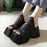 Slippers Women Wear Fashion Slopes And 2025 New Squares With Light Thick Soles Of High-Spine Women's