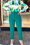 Two Piece Set Stripe Print Long Sleeve Blouse Tops And Pant Suits 2023 Spring Autumn Women Set Sheath Matching Fashion