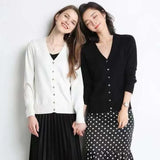 Women's cardigan sweater spring and autumn single-breasted sweater women's loose all-match top
