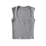 Zingj Trend Women's Knitted Jacket Generous Collar Solid Color Slim Short Style Small Vest High Waist Navel Sleeveless