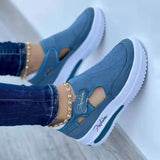 Casual Single-Shoe Women's Spring And Summer New Flat Bottom Flying Weaving Breathable Magic Sticker Casual Mesh