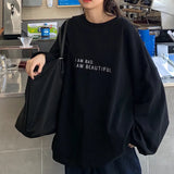 Zingj New Autumn Korean Version Of Hong Kong Style Simple Letter Student Jacket Loose Thin Long-Sleeved Hoodie Women's
