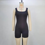 Zingj 2024, Women's New Fashion Pure Color Slim Show Slim Back Jumpsuit Sports Fitness