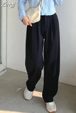Pants Women Various Lengths All-match Spring Loose Empire Ins Simple College Mujer Solid Trousers Baggy Fashion