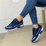 Women 2025 Spring And Autumn New Round Head Thick Bottom Low Help With Flat-Soled Casual Sports Shoes Large Women's